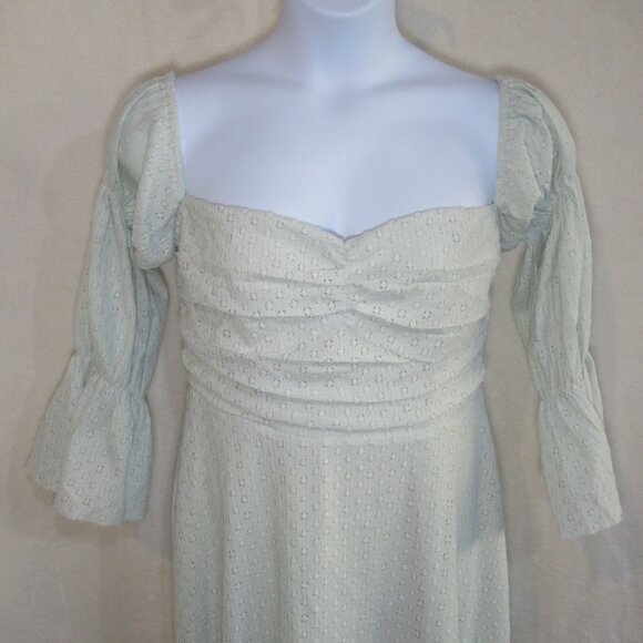 Worth Collective Eyelet Lace Puff Sleeve Midi Dress | Size XL - Picture 3 of 16